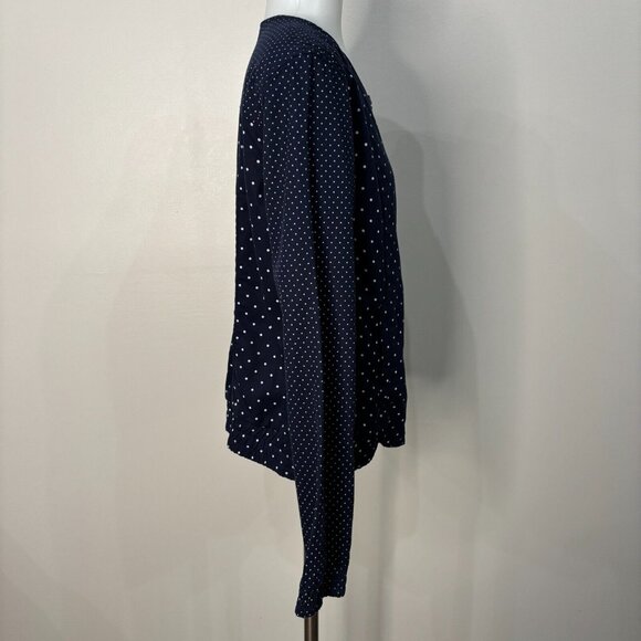 Tommy Hilfiger Jacket Medium Navy Blue Polka Dot Full-Zip Pockets Women's - Picture 6 of 11
